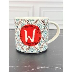 By Anthropologie Monogram Mug Letter "W" Oscar Wilde Quote 3 3/4"